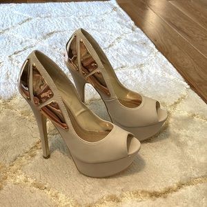 Cream high heels